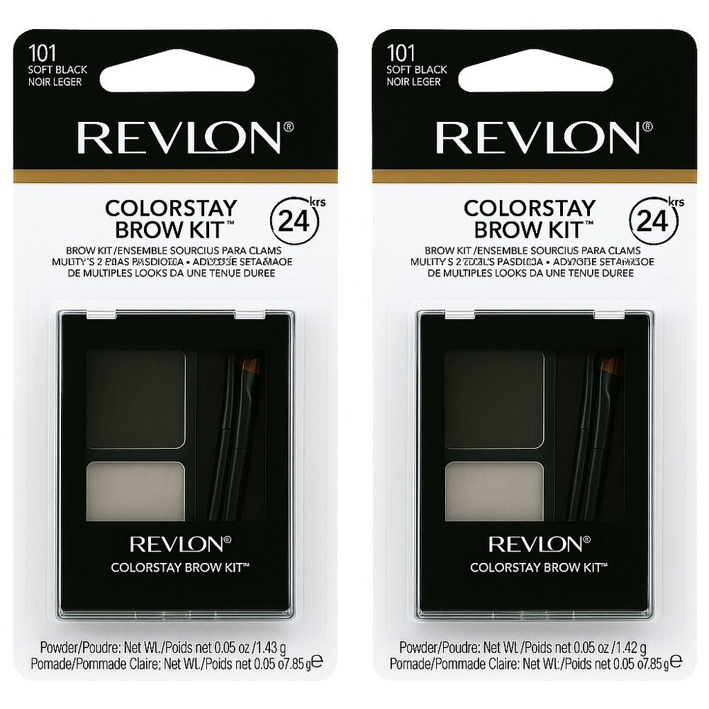 Revlon ColorStay Eyebrow Kit 101 Soft Black – New & Sealed (Pack Of 2)